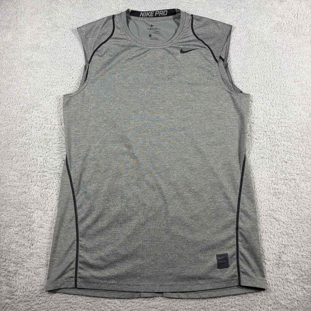 Nike Pro Dri Fit Tank Top Muscle Shirt Mens Medium Fitted Vented Layering Gym
